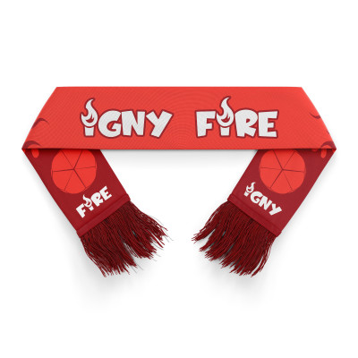 Dětská červená zimní šála s třásněmi - IGNY