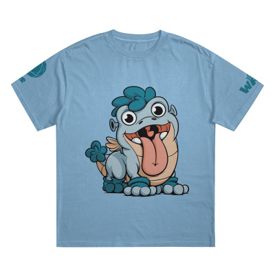 Světle modré bavlněné dětské tričko -WAUU