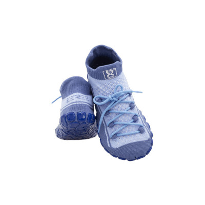 Dětské ponožkoboty modré - s tkaničkami